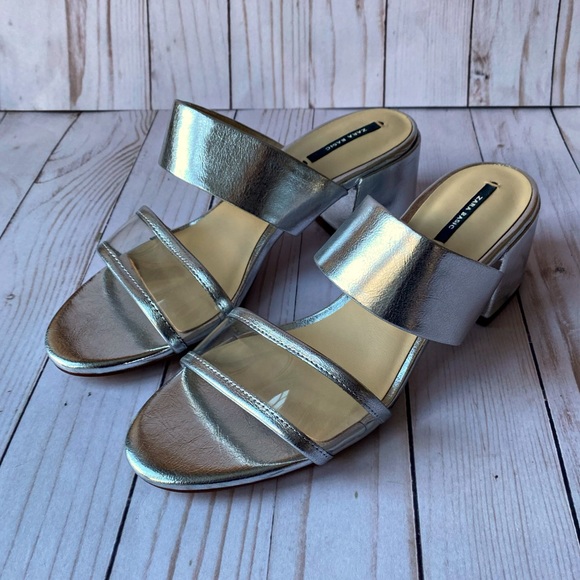 Authentic Zara Silver Slides/Mules - Picture 5 of 7